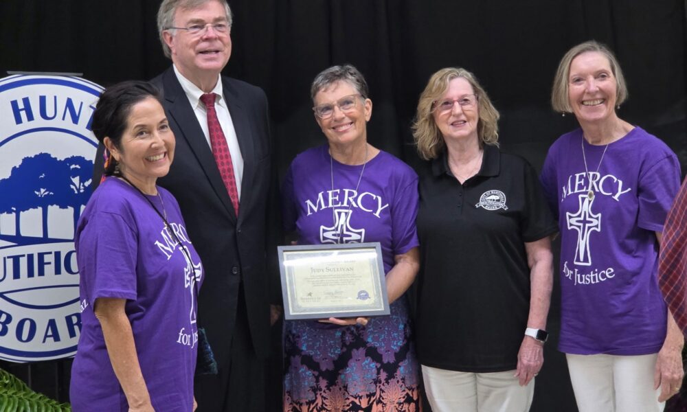 Pictured from left: Cecilia Mace, Mayor Tommy Battle, Judy Sullivan, Jane Tippett, who nominated Judy for the award, and Mary Kay Polys. Jane Tippett graduated from Mercy School of Nursing in 1963.